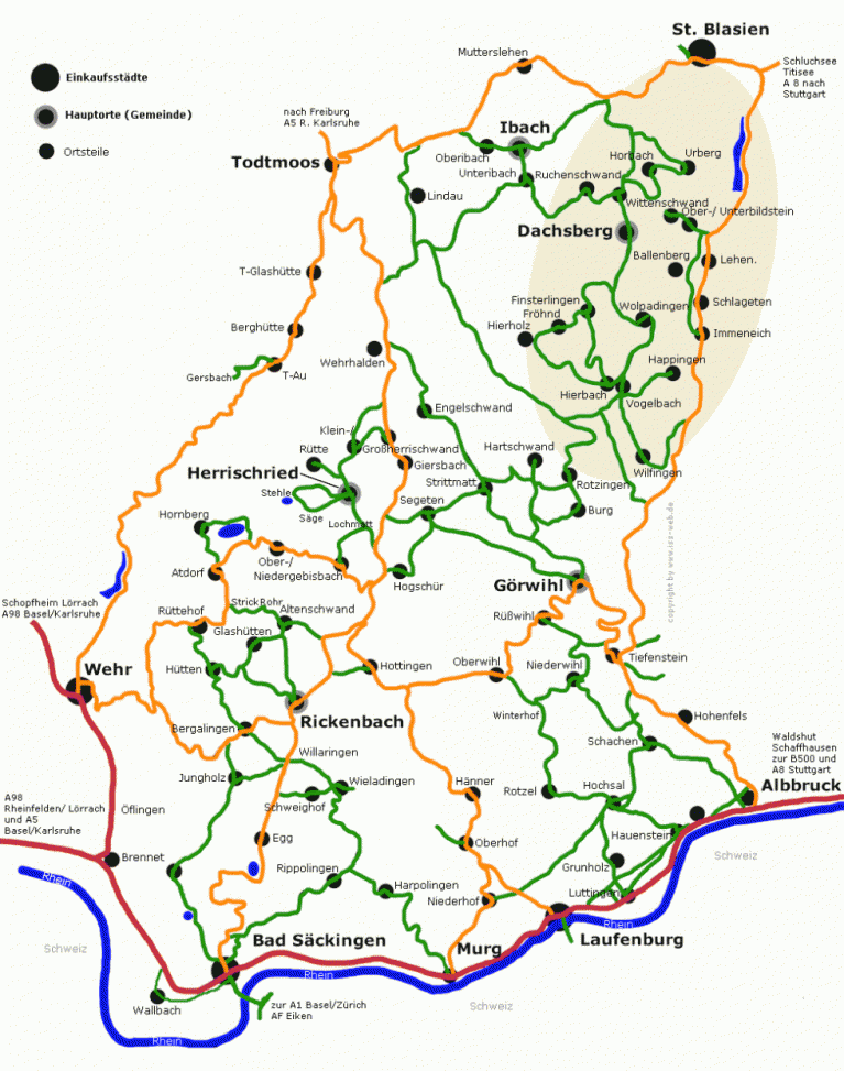 Karte Dachsberg / Hotzenwald